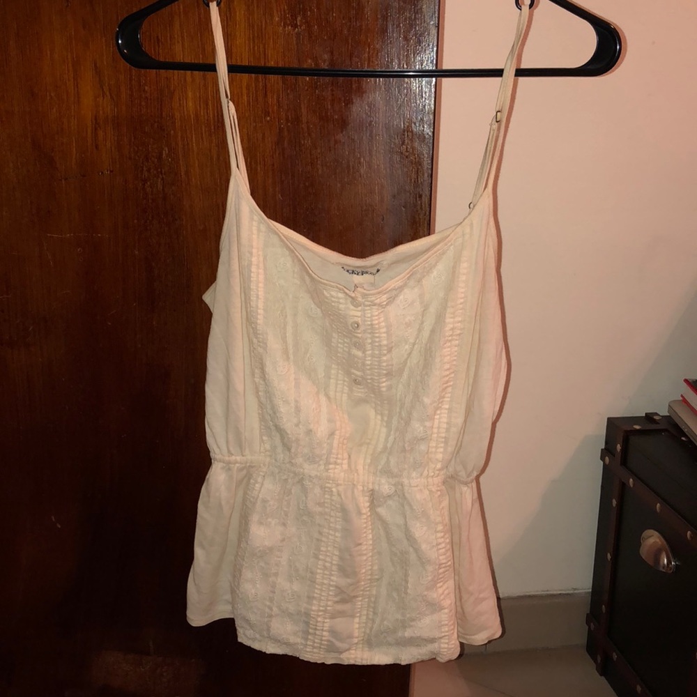 Lucky Brand off white lace tank